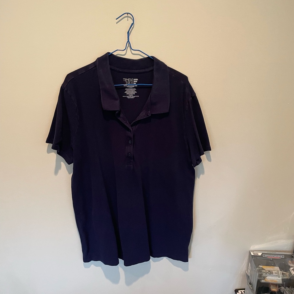 Time and Tru Blue Polo Shirt Casual Style